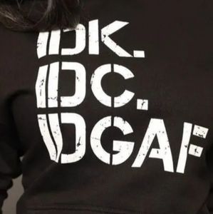 Custom Tee IDK, IDC Print T-Shirt - Black/White